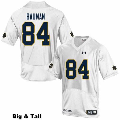 Notre Dame Fighting Irish Men's Kevin Bauman #84 White Under Armour Authentic Stitched Big & Tall College NCAA Football Jersey SLM0099QZ